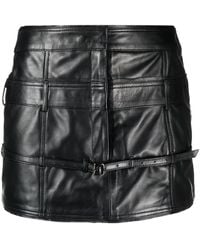 Manokhi - Belted Leather Mini Skirt - Lyst