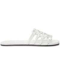 Loewe - Petal Anagram Leather Slides - Lyst