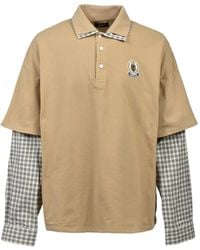BREATH - Layered-Sleeve Check-Pattern Polo Shirt - Lyst