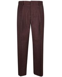 Costumein - Check-Pattern Pressed-Crease Trousers - Lyst