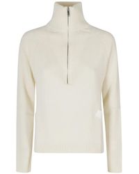 Semicouture - Layered Panel Half-Zip Sweater - Lyst