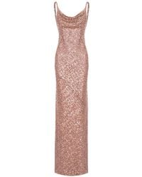 ROSERRY - Margot Sequin-Embellished Cowl-Neck Maxi Dress - Lyst