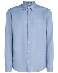 KARL LAGERFELD - Logo-Embroidered Linen Shirt - Lyst