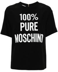 Moschino - Slogan-print Crepe T-shirt - Lyst