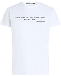 Karl Lagerfeld - T-Shirt À Slogan Imprimé - Lyst