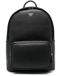 Emporio Armani - Regenerated-leather Backpack With Eagle Pate - Lyst