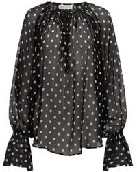 Nina Ricci - Polka-Dot Silk Blouse - Lyst