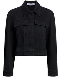 Another Tomorrow - Cropped Organic-Cotton Blend Denim Jacket - Lyst