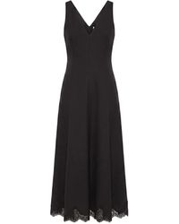Valentino Garavani - Lace-Trim V-Neck Dress - Lyst