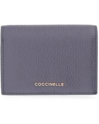 Coccinelle - Small Metallic Logo Grained-Leather Wallet - Lyst