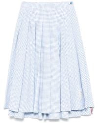 Thom Browne - Pleated Tweed Midi Skirt - Lyst