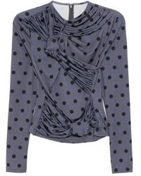 ROKH - Polka-Dot Knotted Top - Lyst