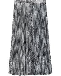 Ports 1961 - Chevron Pleated Midi Skirt - Lyst