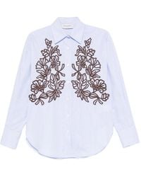 ERMANNO FIRENZE - Camicia A Righe Con Ricamo - Lyst