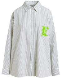 Essentiel Antwerp - Gestreiftes Hemd mit Stickerei - Lyst
