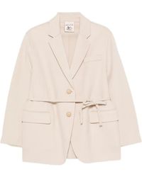 Semicouture - Belted Wool Coat - Lyst