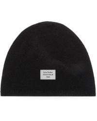 Acne Studios - Cashmere Beanie With Logo - Lyst