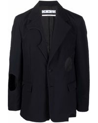 black blazer off white