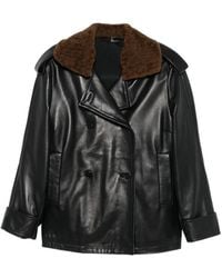 Salvatore Santoro - Shearling-Collar Double-Breasted Jacket - Lyst