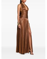 retroféte - Orlina Pleated Halterneck Maxi Dress - Lyst