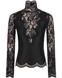 Rabanne - Long-Sleeve Lace Top - Lyst