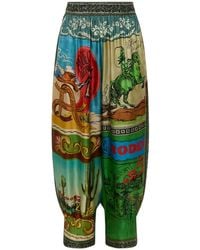 ALÉMAIS - Ace Western-Postcard Graphic-Print Tapered Trousers - Lyst