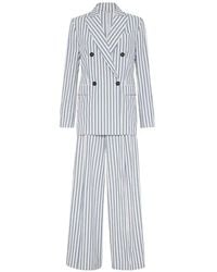 Brunello Cucinelli - Striped Double-Breasted Blazer - Lyst
