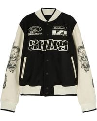 Palm Angels - Snake-Print Varsity Jacket - Lyst