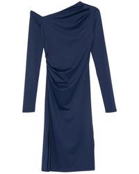 Patrizia Pepe - Midi-Jurk Met Asymmetrische Hals - Lyst