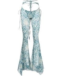 KNWLS - Glimmer Graphic-Print Flared Trousers - Lyst