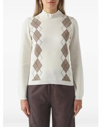 Gran Sasso - Jersey Con Motivo De Rombos Y Cuello Alto - Lyst