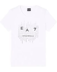EA7 - Rhinestone-Embellished Logo-Print T-Shirt - Lyst