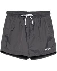 HUGO - Logo-Print Swim Shorts - Lyst