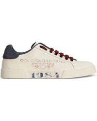 Dolce & Gabbana - Printed-Logo Lace-Up Sneakers - Lyst