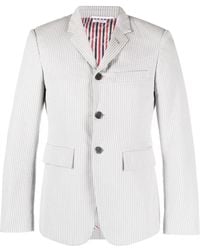 Thom Browne - Stripe-Print Seersucker Cotton Blazer - Lyst