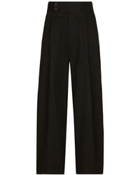 Dolce & Gabbana - High-waisted Stretch-cotton Trousers - Lyst