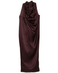 KHAITE - Drapiertes Maxikleid mit drapiertem Ausschnitt - Lyst