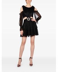 IMROSKA - 28 Metallic Daisy Cut-Out Embellished Mini Dress - Lyst