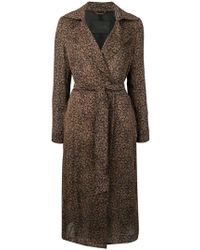 Herno Manteau ceinturé à fleurs - Marron