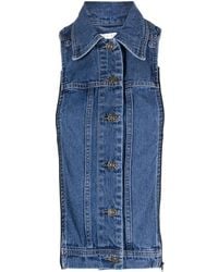 Veronica Beard - Button-Front Denim Vest - Lyst