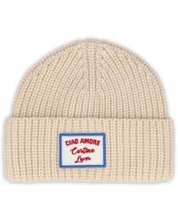 Giada Benincasa - Ribbed-Knit Logo-Patch Beanie Hat - Lyst
