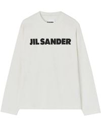 Jil Sander - Long-Sleeved Shirt With Logo Print - Lyst