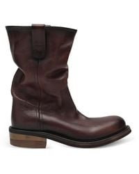 Miu Miu - Foule Logo-Embossed Leather Ankle Boots - Lyst