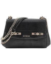 Guess - Mini Sac À Bandoulière Melinda À Effet Peau De Lézard - Lyst