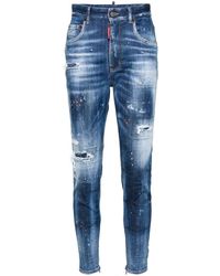 DSquared² - Paint-splatter Distressed Tapered Jeans - Lyst