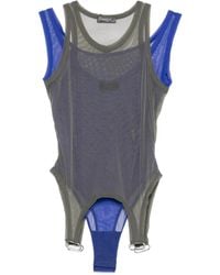 Mugler - Mesh-Body im Layering-Look - Lyst