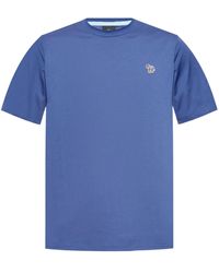 Paul Smith - Zebra-Appliqué Cotton T-Shirt - Lyst
