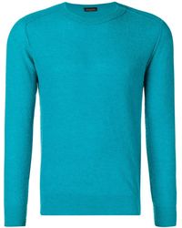 Roberto Collina Fitted Knitted Jumper - Blue