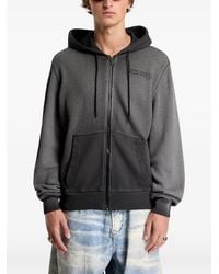 DIESEL - Waffle Zip-Up Hoodie With Dégradé Effect - Lyst