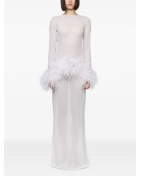 Atu Body Couture - Sequin-Embellished Feather-Trim Maxi Dress - Lyst